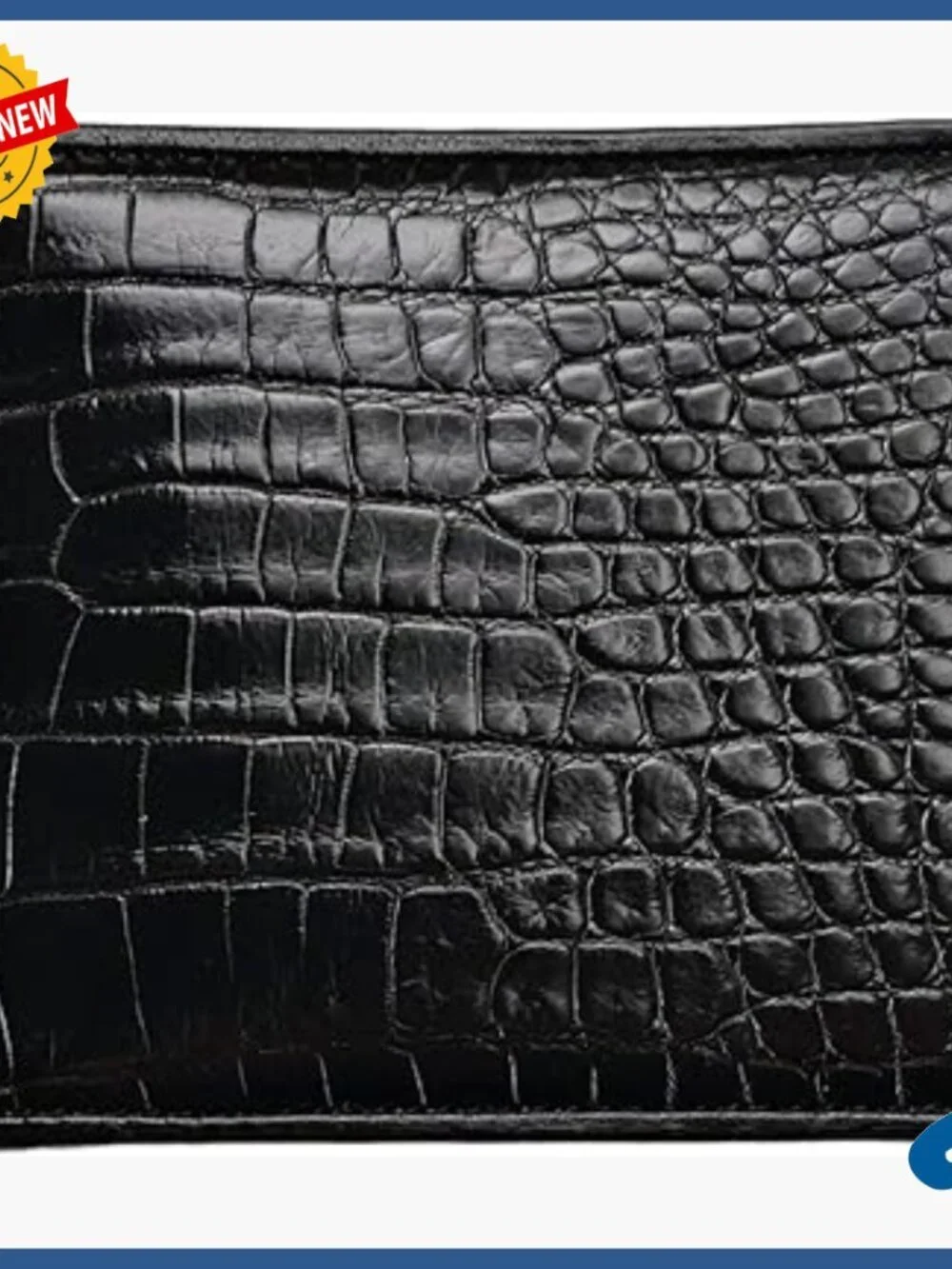 Men's Genuine Crocodile Skin Bifold Wallet with 8 Card Slots